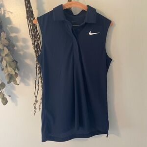 NWT Women's Dri-FIT ADV Dotted Navy Blue Golf Tank Top Shirt, Size Small